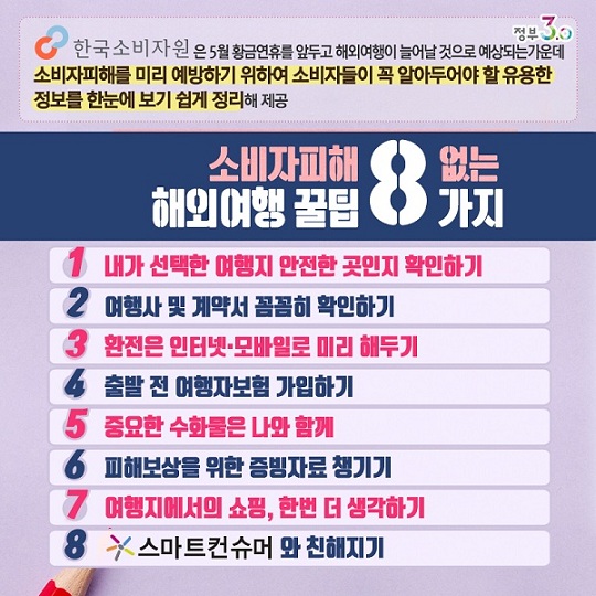 소비자피해없는 해외여행 꿀팁 8가지