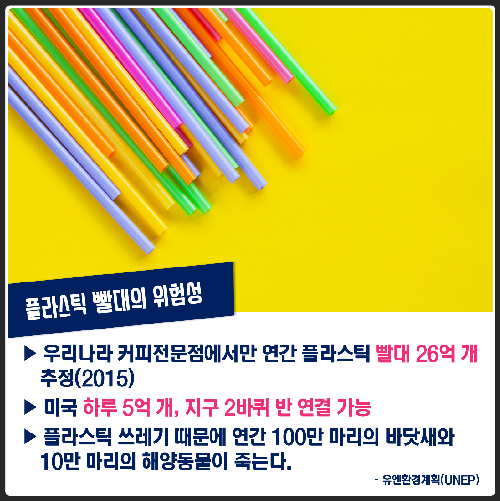 당신은 오늘 몇 개의 플라스틱 빨대를 사용했나요?